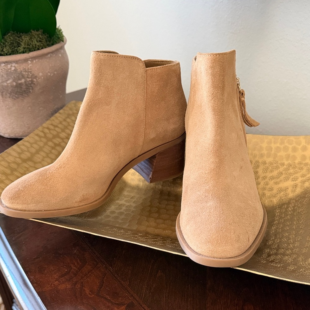 Alex Marie Light Brown Suede Ankle Booties